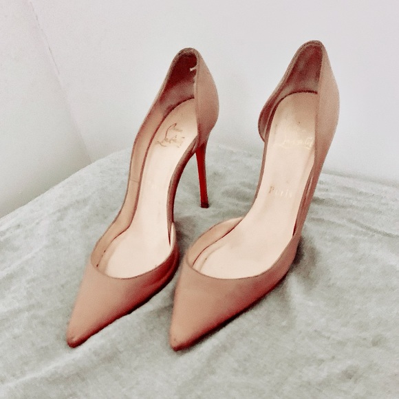 louboutin high heels beige